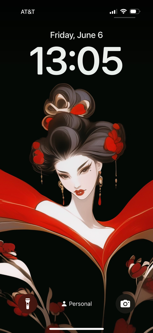 Free | Red Geisha | Phone Wallpaper